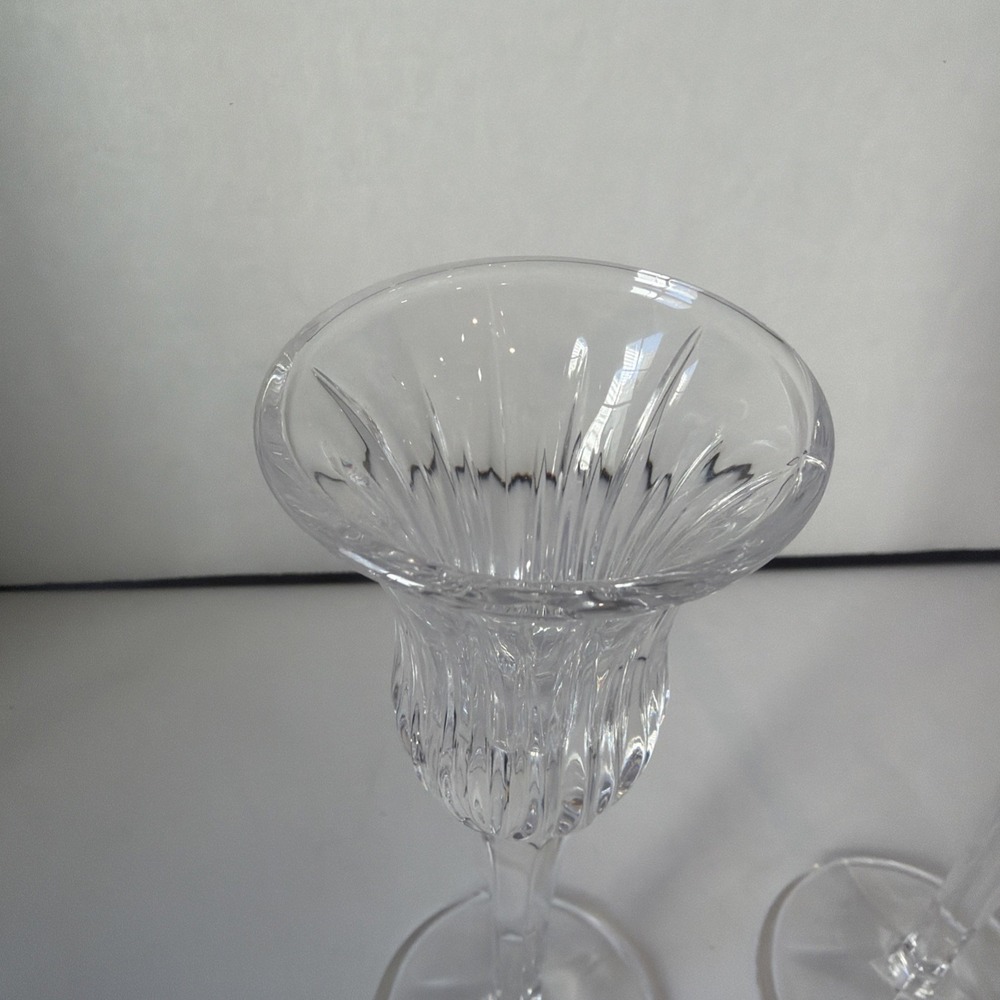 New Pair Mikasa Icicles Crystal Glass Candlesticks Candle Holders 8" tall - Picture 2 of 5